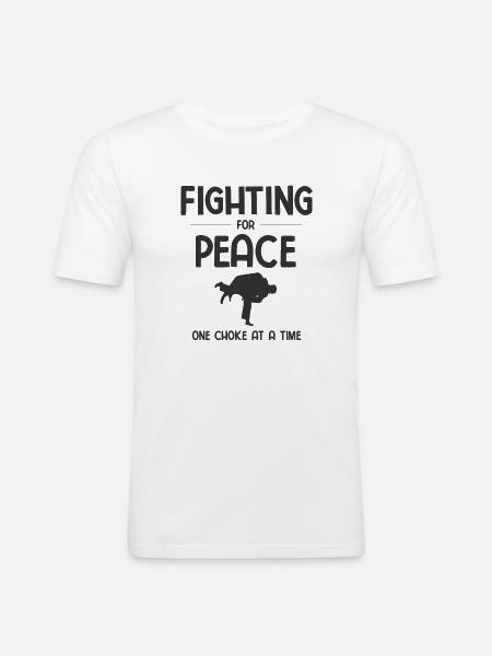 BJJ Jiu Jitsu - Männer Slim Fit T-Shirt - Weiß