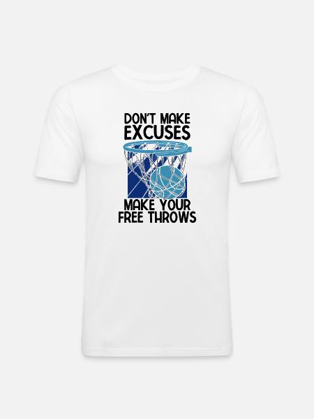 Basketball - Männer Slim Fit T-Shirt - Weiß