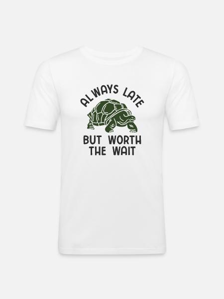 Schildkröten - Männer Slim Fit T-Shirt - Weiß