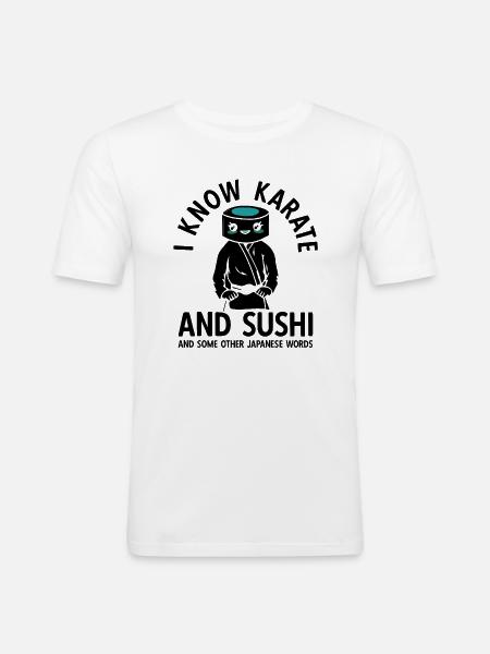 Japanischer Kampfsport Karate - Männer Slim Fit T-Shirt - Weiß