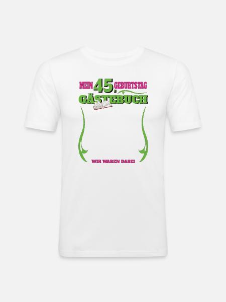 45e anniversaire homme et femme livre d’or - T-shirt près du corps Homme - blanc