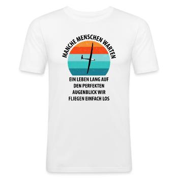 Segelflieger Segelfliegen Segelflugzeug Fliegen - Männer Slim Fit T-Shirt - Weiß - Vorne - Nik (191cm)