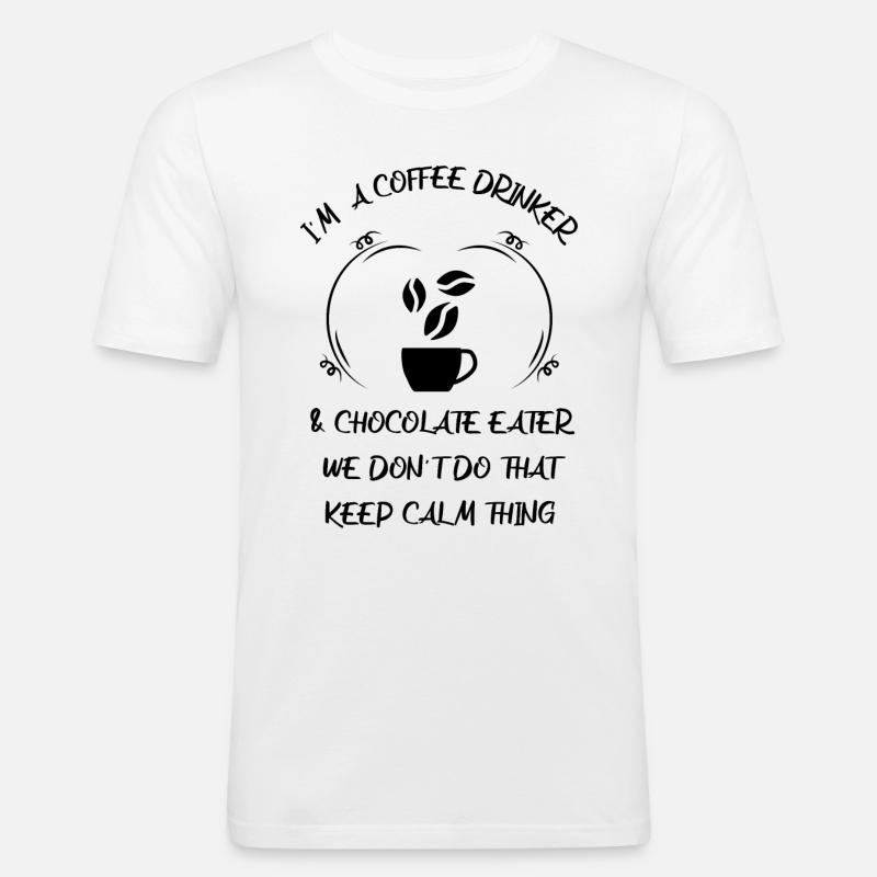 Kaffee Espresso Käffchen & Schokolade - Männer Slim Fit T-Shirt - Weiß