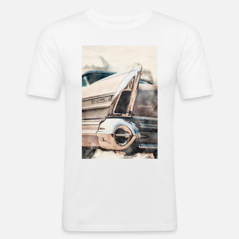 Buick Roadmaster 75 R - Männer Slim Fit T-Shirt - Weiß
