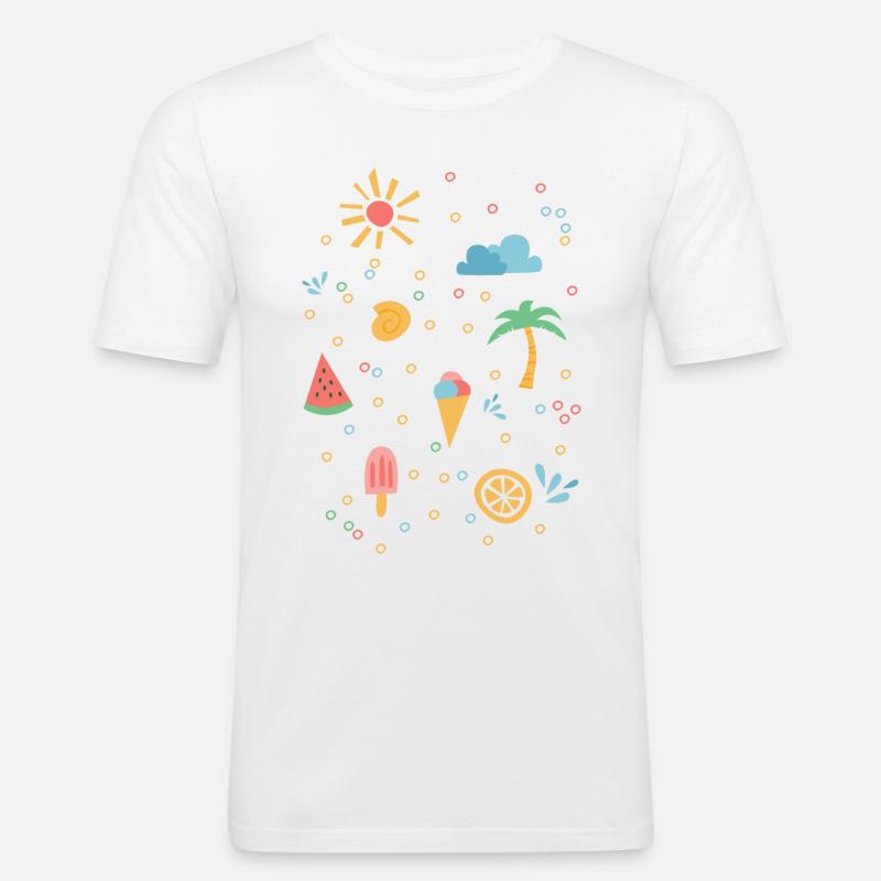 Summer - Men's Slim Fit T-Shirt - white