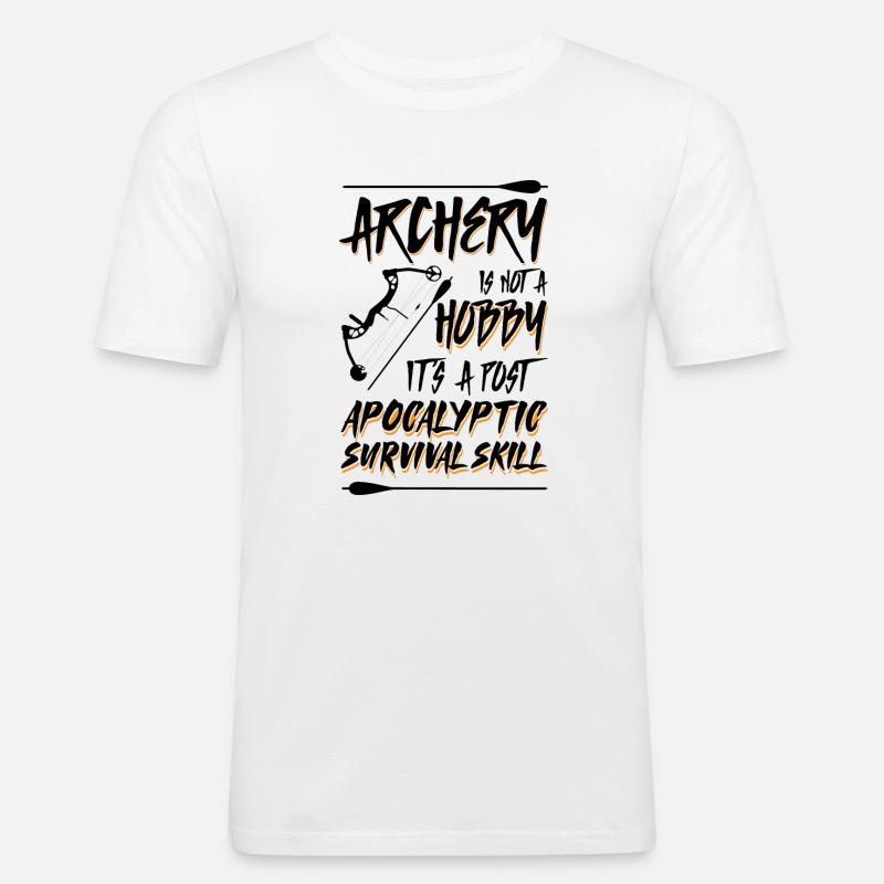 Bogenschießen Bogenschütze Jagd Jagdbogen - Männer Slim Fit T-Shirt - Weiß
