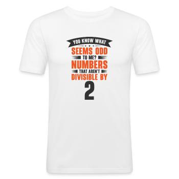 Math Odd Numbers Mathematician Whole Number - Men's Slim Fit T-Shirt - white - Front - Nik (191cm)