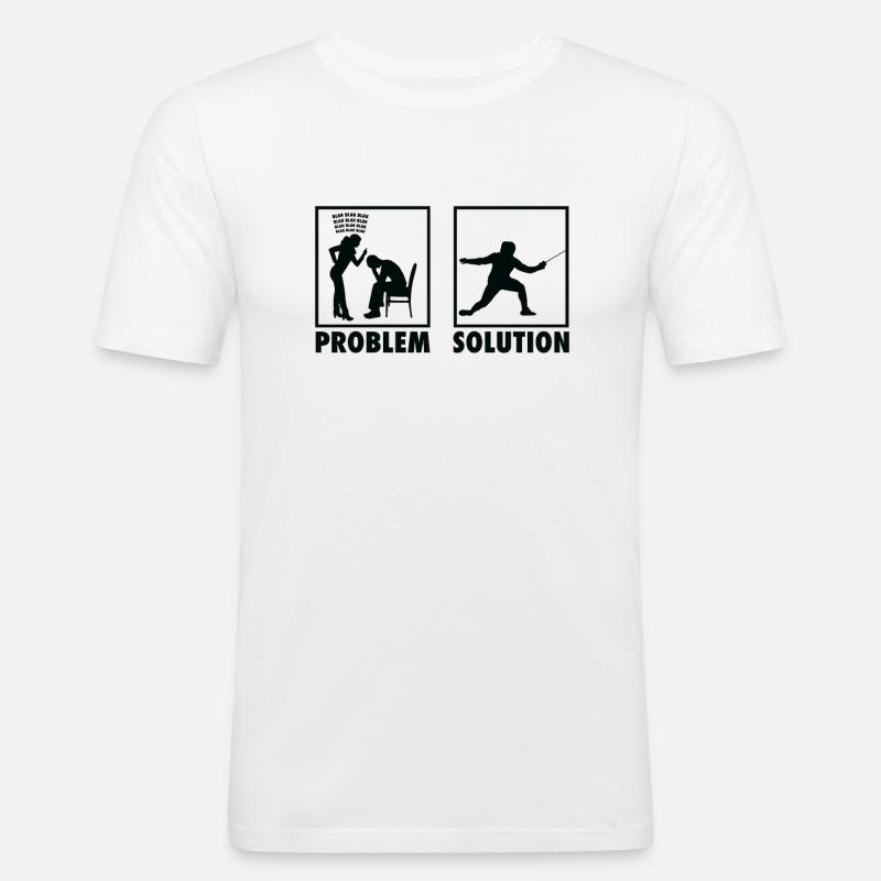 Fencing Fencer Statement Problem Solution. - Männer Slim Fit T-Shirt - Weiß