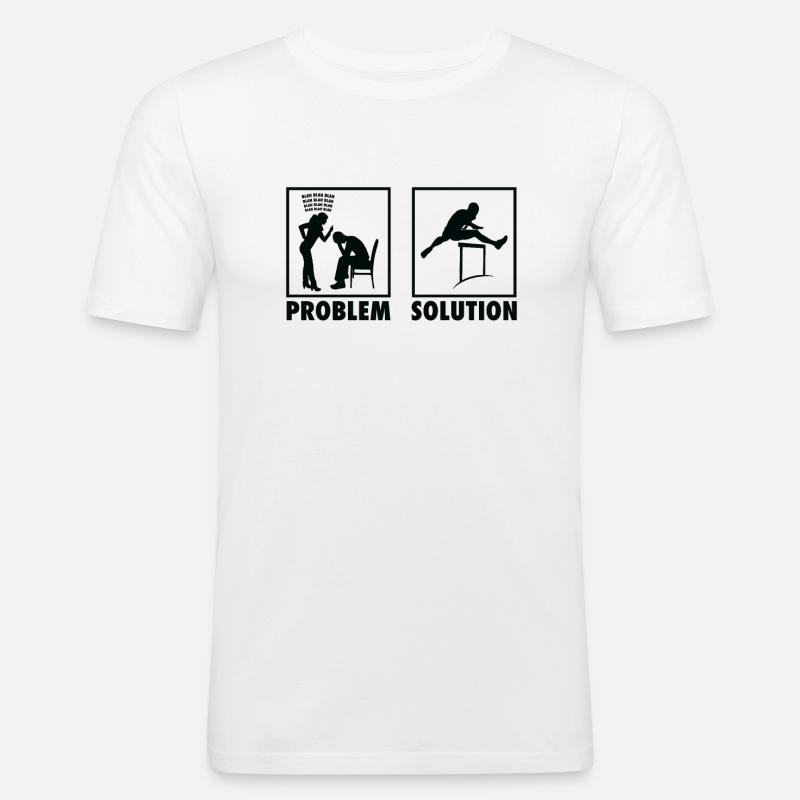 Athletics Athletes Statement Problem Solution. - Men's Slim Fit T-Shirt - white