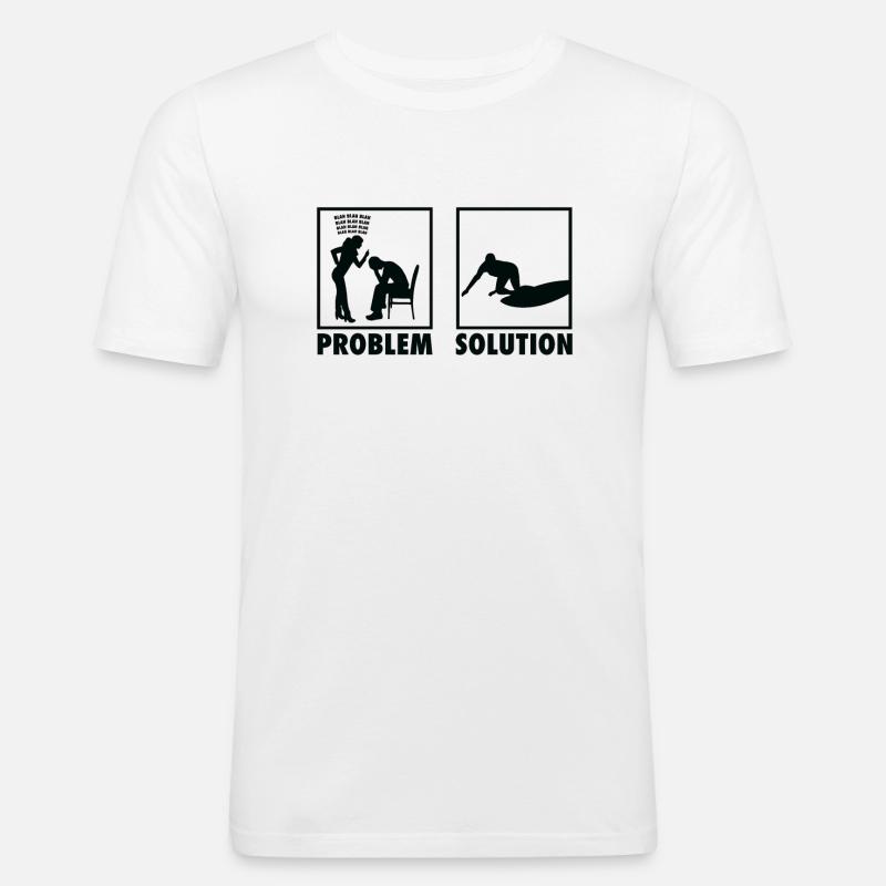 Surfing Surfers Statement Problem Solution. - Männer Slim Fit T-Shirt - Weiß
