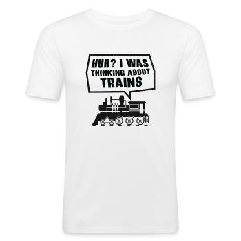 Zuglokomotive Transport Eisenbahnbegeisterte - Männer Slim Fit T-Shirt - Weiß - Vorne - Nik (191cm)