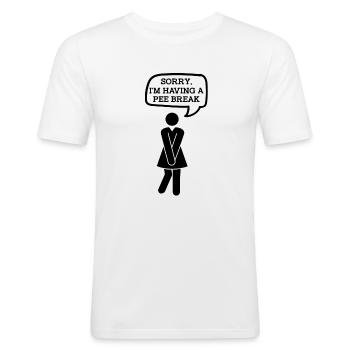 Annonce de grossesse drôle J’ai un - T-shirt près du corps Homme - blanc - Devant - Nik (191cm)