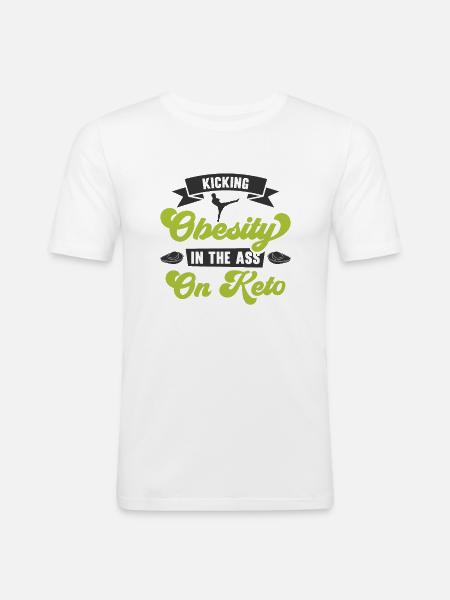 Keto Diet Keto Ketogen diæt diæt - Herre Slim Fit T-Shirt - hvid