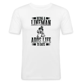 Football Lineman Life Player Sports - Men's Slim Fit T-Shirt - white - Front - Nik (191cm)