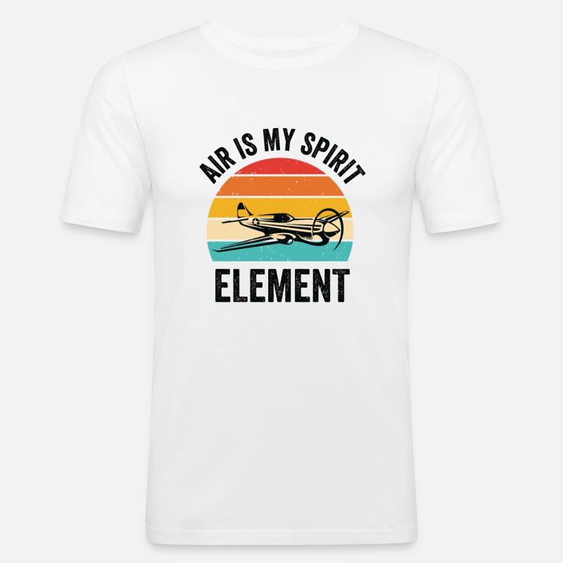 Luftfahrt Pilot Flieger Flugzeug Flugzeug - Männer Slim Fit T-Shirt - Weiß