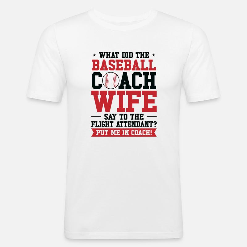 Baseball-Trainerin Ehefrau Berufstätige Mutter - Männer Slim Fit T-Shirt - Weiß