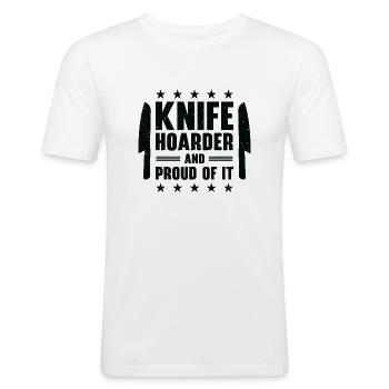 Messersammler Messer Sammeln - Männer Slim Fit T-Shirt - Weiß - Vorne - Nik (191cm)
