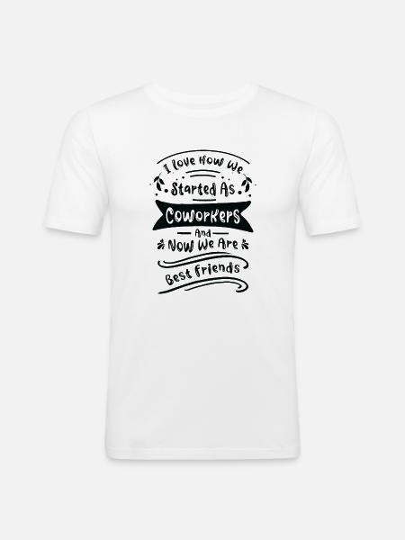 Arbejdskollega Bedste ven Kontor Arbejdsfamilie - Herre Slim Fit T-Shirt - hvid