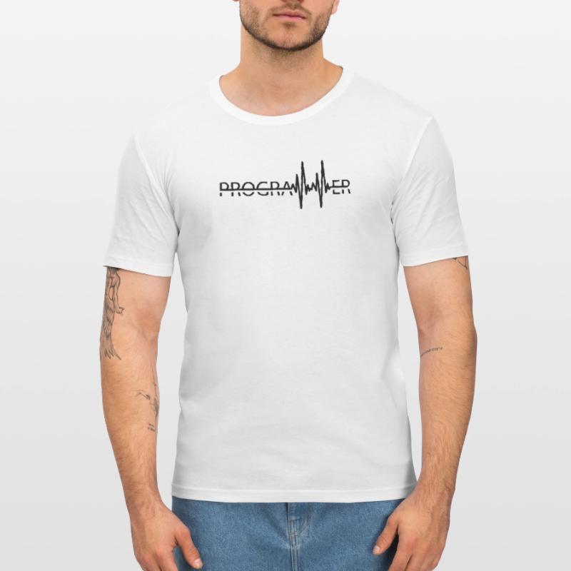 Programmierer Heartbeat Programmierung Coder Männer Slim Fit T-Shirt