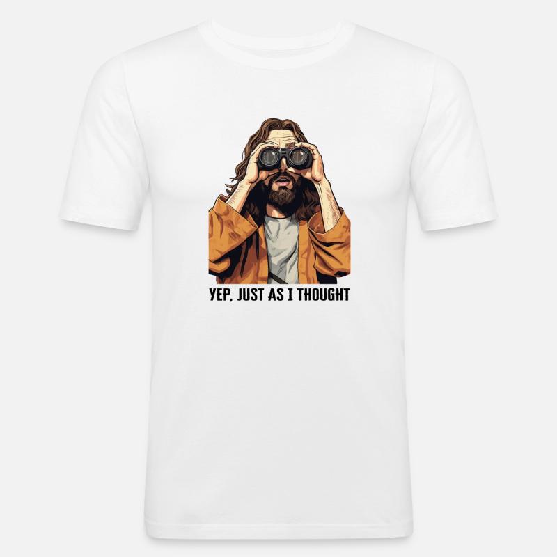 Gesù Meme Binocolo Sì, è esattamente quello che ho ottenuto io stesso - Maglietta aderente da uomo - bianco