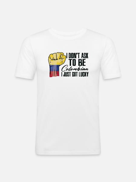 Fierté colombienne Drapeau colombien - T-shirt près du corps Homme - blanc