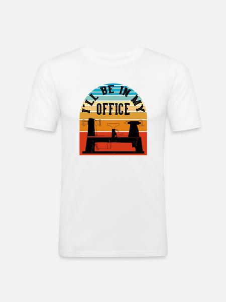 Tourneurs Drechselbank Drechsel - T-shirt près du corps Homme - blanc