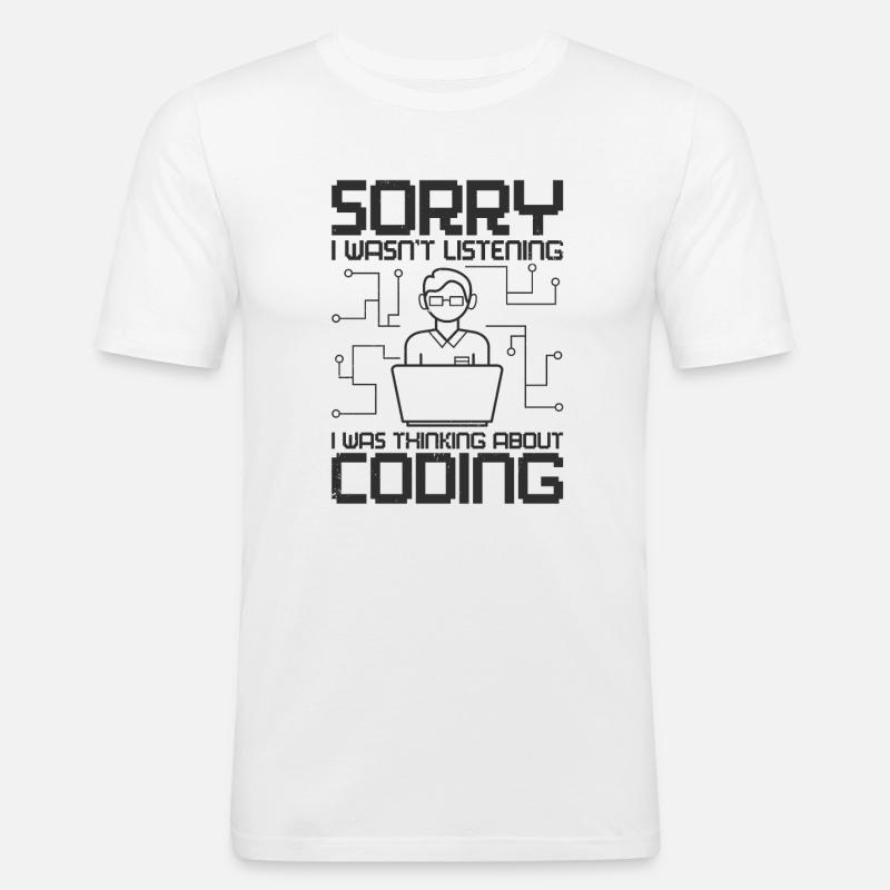 Programmierer Software Web Entwickler Coder Coding - Männer Slim Fit T-Shirt - Weiß