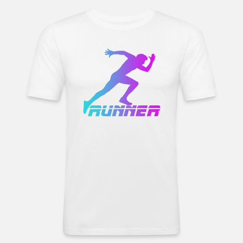 Runner - Männer Slim Fit T-Shirt - Weiß