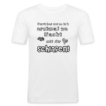 Sex versaut Witz pervers bumsen Geschenk - Männer Slim Fit T-Shirt - Weiß - Vorne - Nik (191cm)