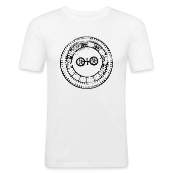 Mainz Rad Gully Gulli Gullideckel Gift Shaft - Men's Slim Fit T-Shirt - white - Front - Nik (191cm)