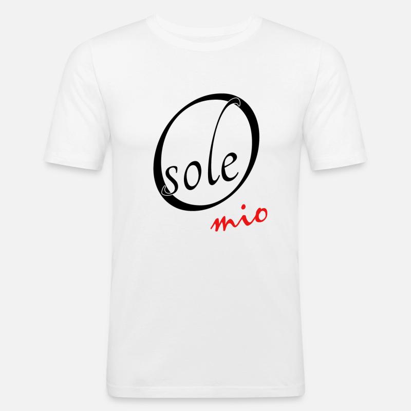 O sole mio - Männer Slim Fit T-Shirt - Weiß