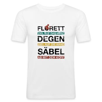 Fechten Fechten - Männer Slim Fit T-Shirt - Weiß - Vorne - Nik (191cm)