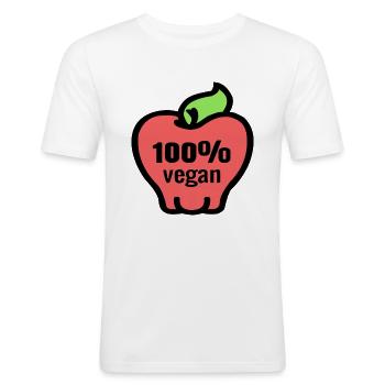 Food Contest Vegan - Men's Slim Fit T-Shirt - white - Front - Nik (191cm)