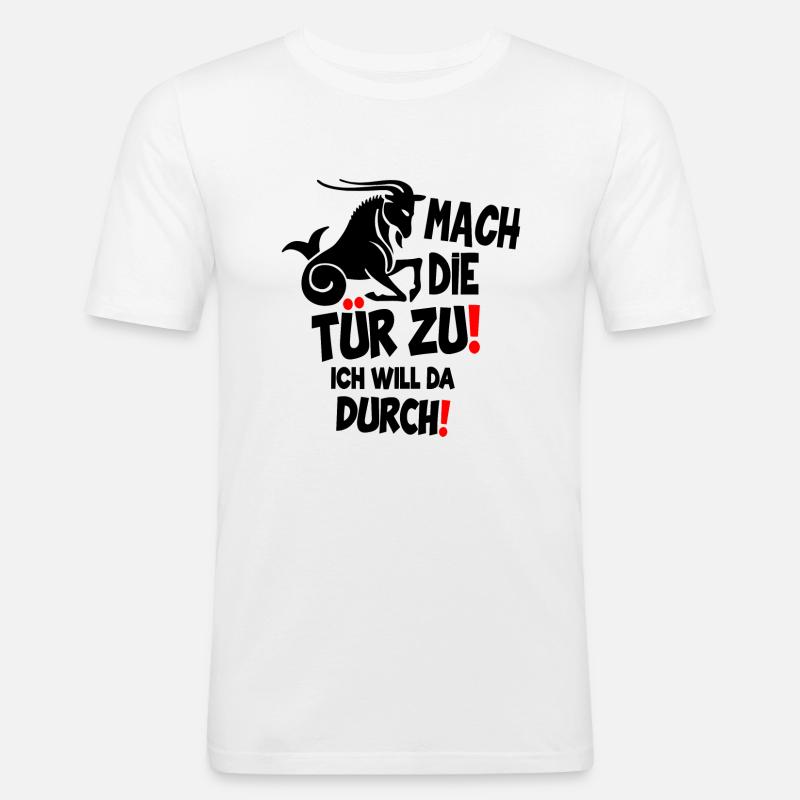 Steinbock Spruch - Männer Slim Fit T-Shirt - Weiß