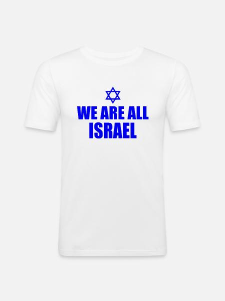 We are all israel - Men's Slim Fit T-Shirt - white
