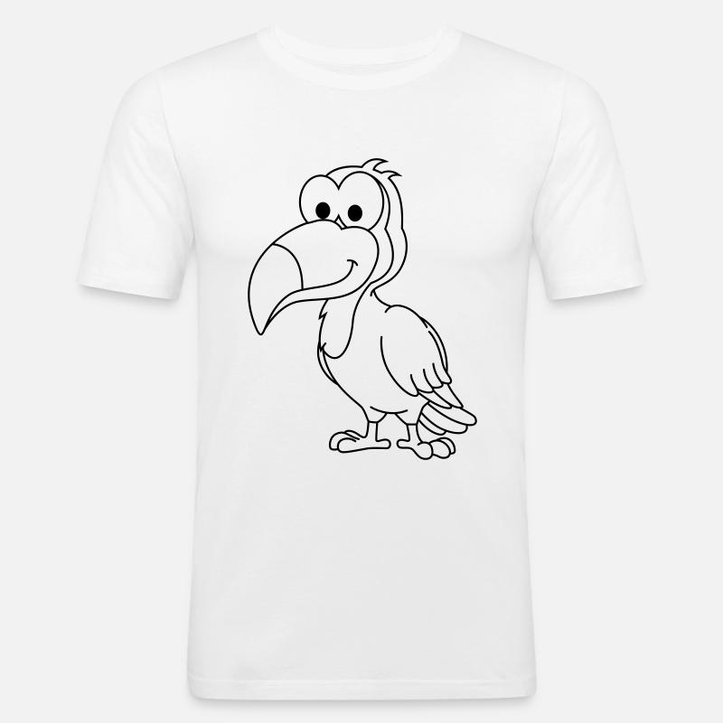 Tukan Comic Tier - Männer Slim Fit T-Shirt - Weiß