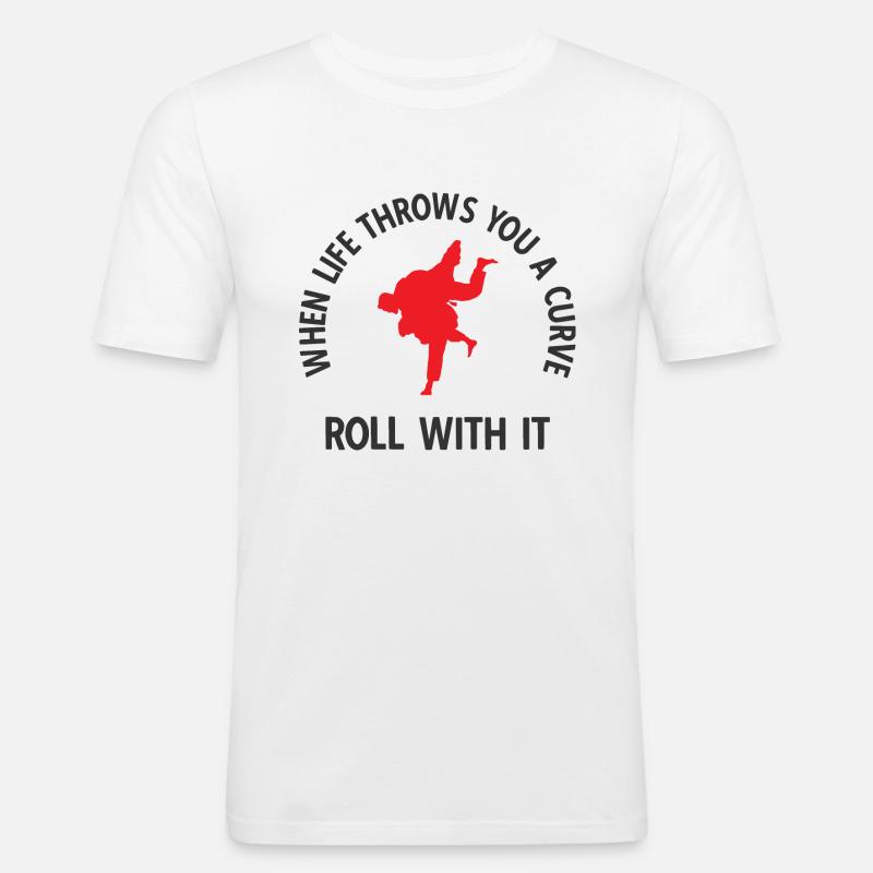 BJJ Jiu Jitsu - Männer Slim Fit T-Shirt - Weiß