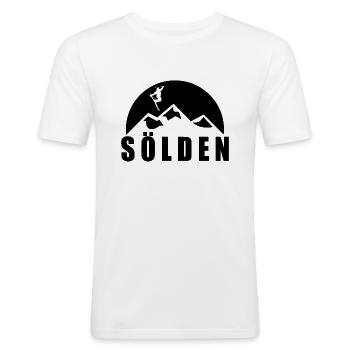 Sölden Skiurlaub - Männer Slim Fit T-Shirt - Weiß - Vorne - Nik (191cm)