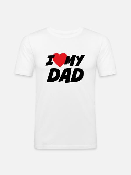 J’aime mon père - T-shirt près du corps Homme - blanc