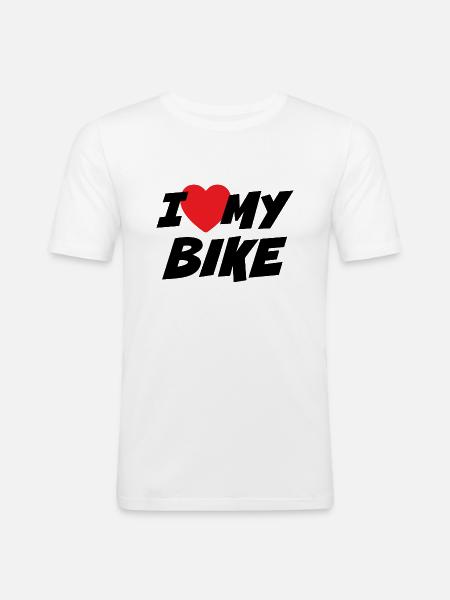 J’aime mon vélo - T-shirt près du corps Homme - blanc