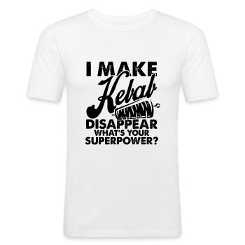 doner kebab - Men's Slim Fit T-Shirt - white - Front - Nik (191cm)