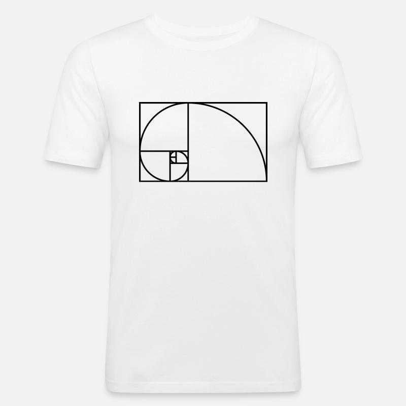 Fibonacci spiral matematik gaveide Nerd - Herre Slim Fit T-Shirt - hvid
