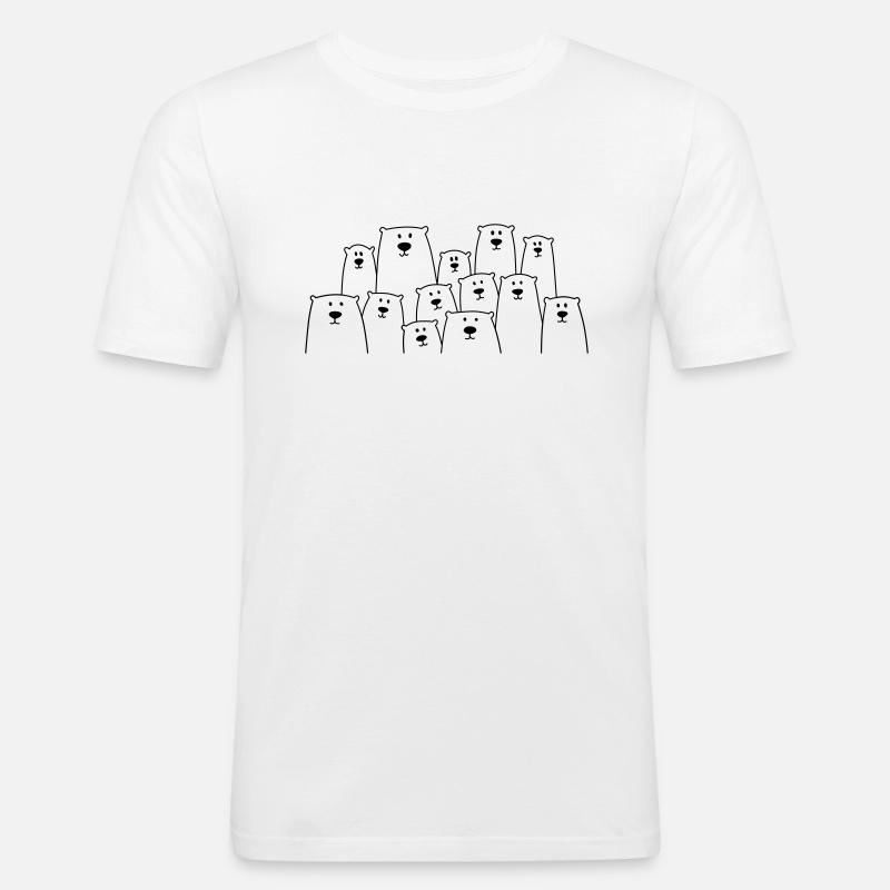 Lustige Eisbären oder Bären - Männer Slim Fit T-Shirt - Weiß