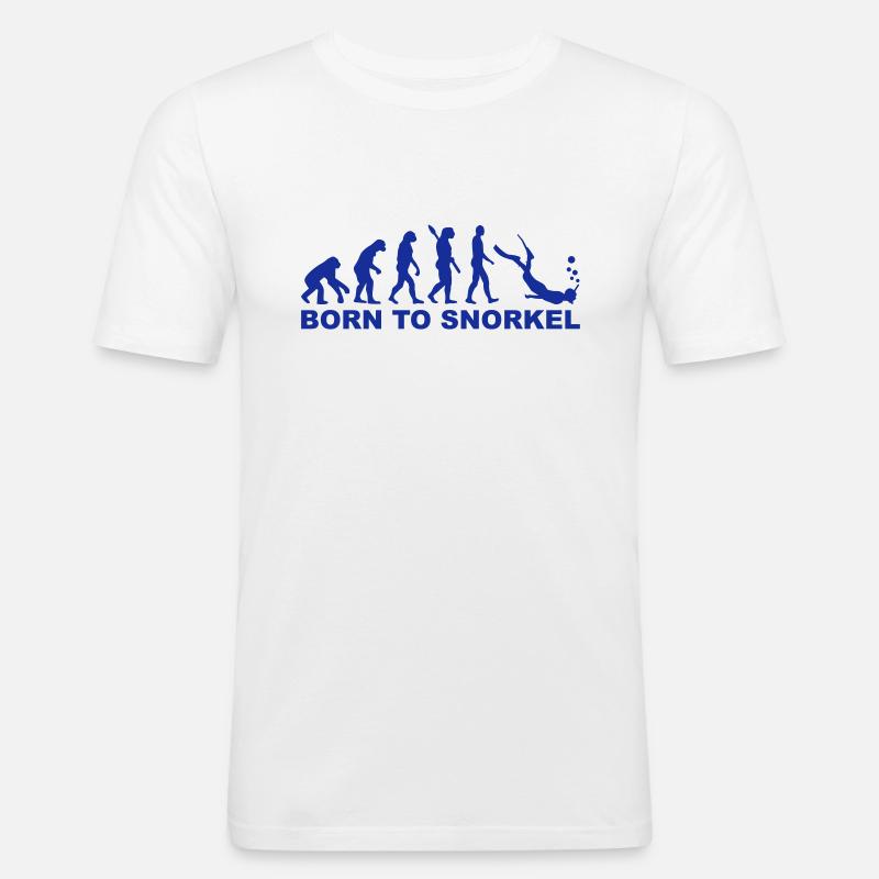 Evolution Snorkeling - T-shirt près du corps Homme - blanc