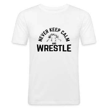 Grappling Martial Arts Wrestling - Männer Slim Fit T-Shirt - Weiß - Vorne - Nik (191cm)