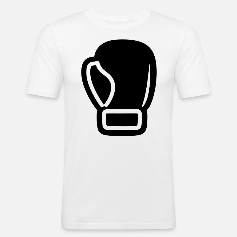 Boxhandschuh - Männer Slim Fit T-Shirt - Weiß