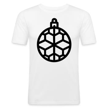 Boule de Noël - T-shirt près du corps Homme - blanc - Devant - Nik (191cm)