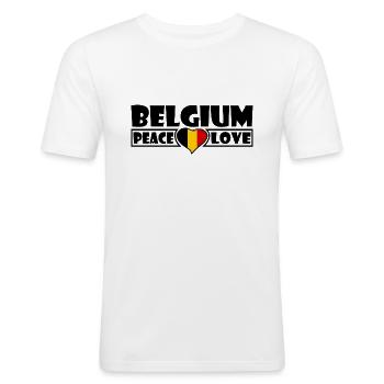 Belgium - Men's Slim Fit T-Shirt - white - Front - Nik (191cm)