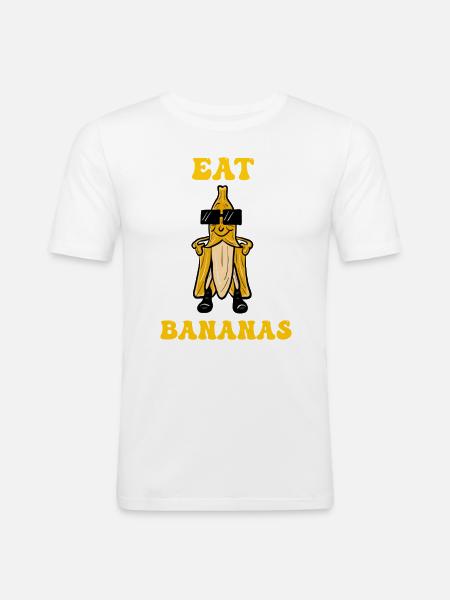 Eat bananas – a fun theme - Men's Slim Fit T-Shirt - white