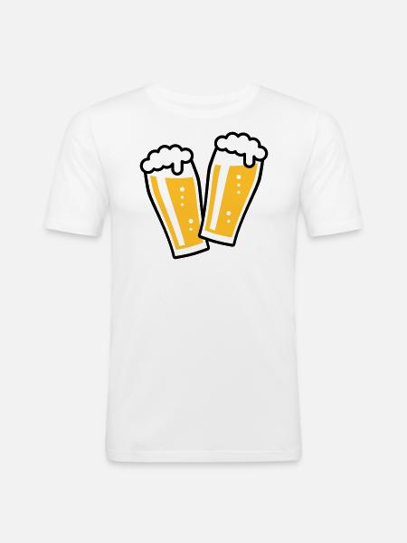 XDoppelter Willie (2) - Männer Slim Fit T-Shirt - Weiß